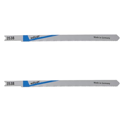 wolfcraft 3538000 2 Lames de Scie Sauteuse, Queue en U, Hss, Dents Ondulées Et Fraisées, Pas de Dents 1,2 Mm, Kibgyeyr Debtée 110 Mm,argent