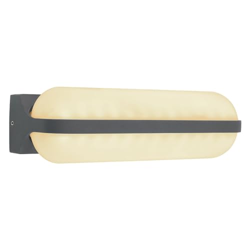 LED Außenleuchte Wandlampe anthrazit Hauswandleuchte Alu Gartenleuchte, IP54, 20W 1270Lm warmweiß, LxBxH 10x26x6,1 cm