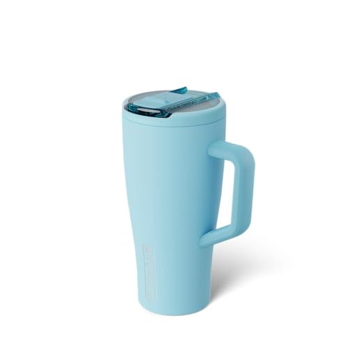 Image of BruMate Era Flip 30oz Tumbler with 100% Leakproof Covered Straw Lid | Hygienic Covered Straw | Insulated Stainless Steel Water Bottle with Handle | Cup Holder Friendly | BPA-Free (Glacier)