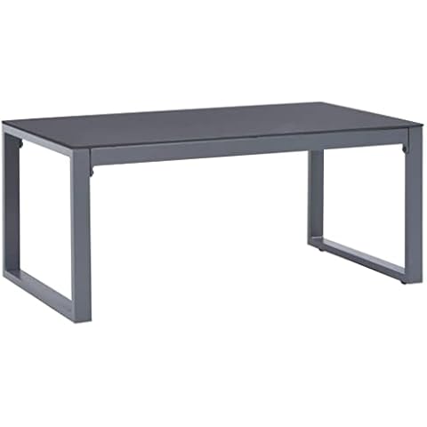 vidaXL Mesa de Centro Auxiliar de Aluminio y Vidrio para Jardín y Terraza Cover