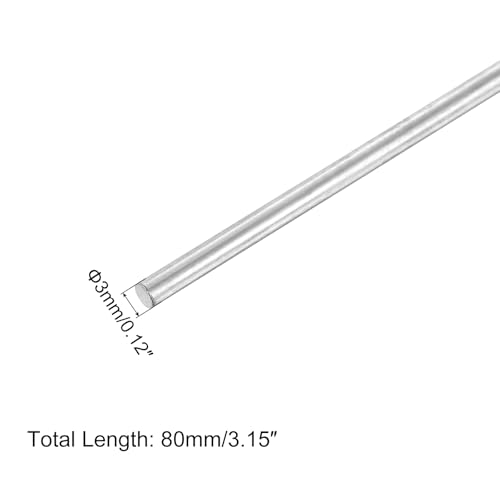 QUARKZMAN 8 Stück 304 Metallstangen Garten, 3mm x 80mm Metallstäbe für DIY Handwerk, Motorrad, Deko, Garten
