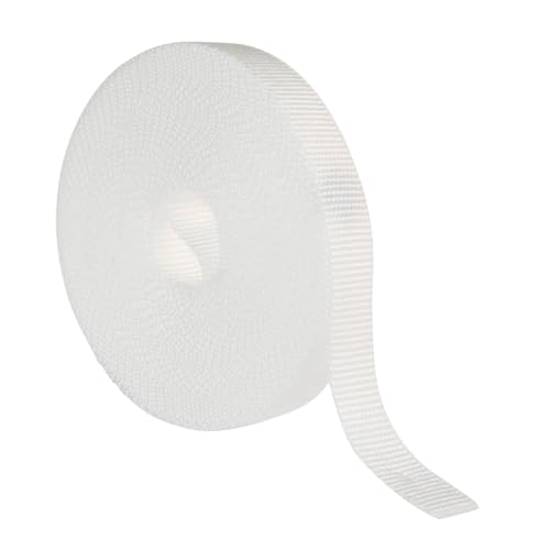 Amig - Cinta para Recogedor de Persianas Enrollables - Medidas 14 mm x 6 m - Resistente a Rayos UV y Abrasión - Color Blanco - Cuerda de Repuesto para Carrete