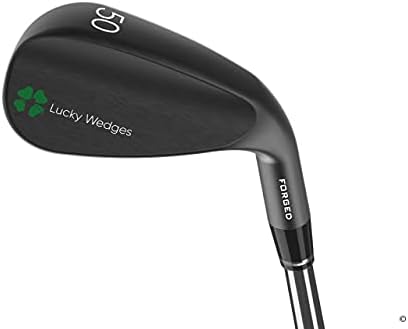 Lucky Wedges Black 50 Degree Attack Wedge – 8 Degrees Bounce, 35.25″ Regular Flex Steel Shaft, Forged Soft Carbon Steel, Right Handed, Soft Grips