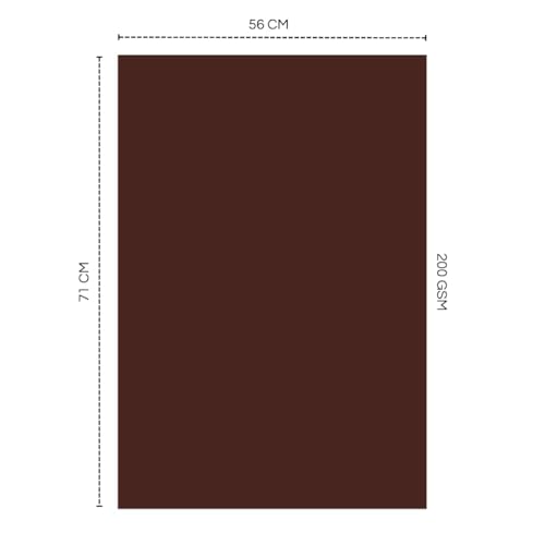 Image of SEJASCOLLECTIONS | Pack of 10 | Chocolate Brown, Bright, A1, BIG / FULL Size, Pastel Sheets / Chart Paper, Used in art and craft, collage, projects, posters etc. Plain / Unrulled, Size: 70x56 centimeters, 200 GSM thickness.
