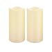 Flameless Candles Set of 2 (Ivory 3"x 6") Flickering Led Candles Battery Operated Plastic Pillar Candles for Indoor/Outdoor Home Decor&Weddings
