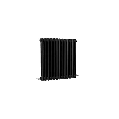 SLINE SANITARY Traditional 2 Column Cast Iron Style Radiator Horizontal Black 600x605mm