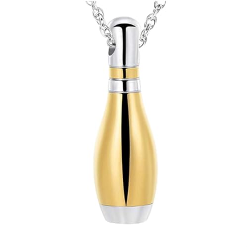 ZKXXJ Personalized Bowling Cremation Urn Necklace for Ash Customized Name Date RIP Engraved Cremation Pendant Bowling Keepsake Urn Locket Memorial Jewelry