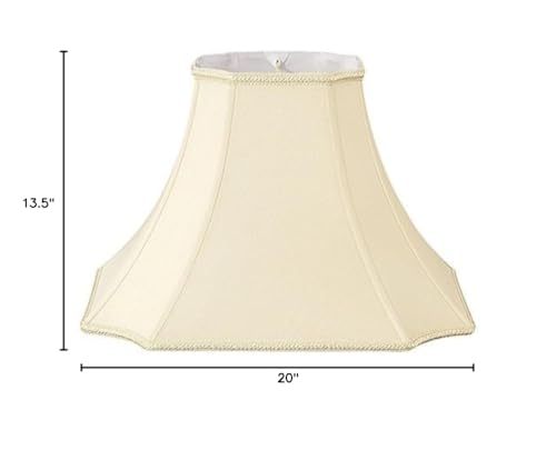 Image of Royal Designs Square Bell with Inverted Corners Designer Lamp Shade, Beige, 9 x 20 x 13.5