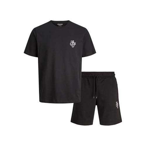 JACK & JONES Mens T-Shirt and Shorts Set Black M