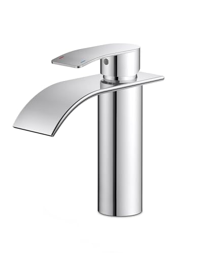 Grifos de Baño Tipo Cascada FORIOUS, Grifo de Lavabo de Acero Inoxidable con Altura del Caño de 110 MM, Mezclador Negro de Agua Fría y Caliente para el Baño, Ahorro de Agua y Energía.