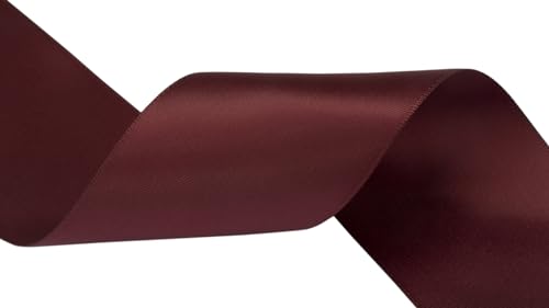 Zofrud Burgundy Satin Ribbon 50mm x 9 Meters - Ideal for Crafts, Gift Wrapping, Flower Bouquet, and Weddings - Image 3