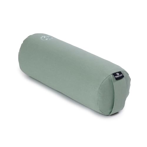 Yoga Studio Organic Lightweight Kapok Mini Bolster Perfect for Yoga and Back Stretching 32x12cm (Sage Green)