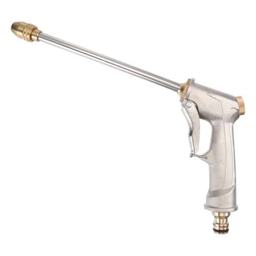 Image of UKCOCO Long Handle Garden Hose Nozzle Multi Purpose Spray Nozzle with Front Trigger Adjustable Mist to Spray for Car Wash Lawn Watering Flower Care Outdoor Cleaning 10.62 X 5.51 X 0.98 in