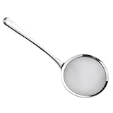 Warmhm Edelstahlsieb Feinmaschiges Lebensmittelsieb mit Langem Griff zum Filtern von Öl Sojamilch Saft und Küchensieb für Vielseitige Anwendungen