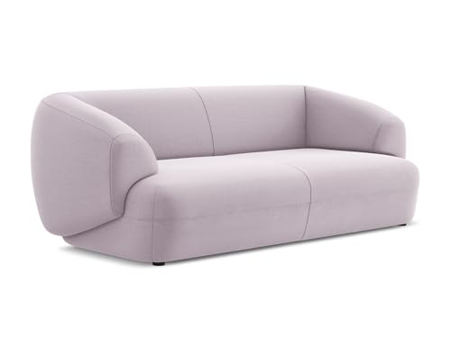Moana 3-Sitzer Sofa in Violett - Polstersofa aus Samt, modernes Design ohne Schlaffunktion, skandinavisches Wohnzimmer Sofa, Japandi Stil, Oeko-Tex Zertifiziert 212x98x81 cm, bis 350 kg belastbar