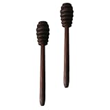 Genérico Varitas para Miel de Madera Negra de Nogal 2 Piezas Cucharas para Remover Miel Ranuras Profundas Agitadores de Jarabe para Cocina y Restaurante Utensilios para Servir Reutilizable