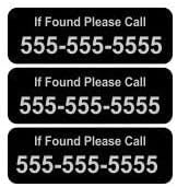 Drone Registration Stickers - FAA Drone Labels for Registration Number - Customized ID Tags Set of 3 with FAA Number OR If Lost Call Phone # M0086 - Image 3