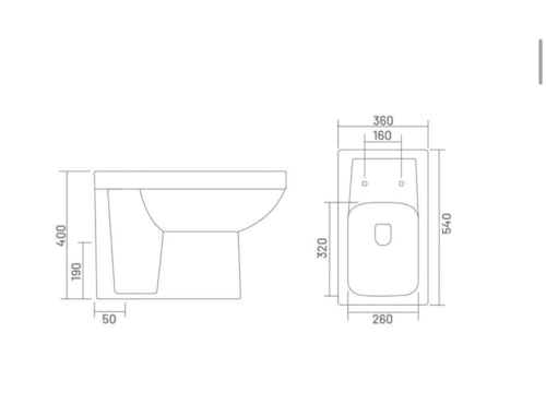Image of Floor Mounted Ceramic Commode /EWC /Western Toilet /European Commode /Water Closet With Seatcover For Bathrooms 14 X 21 X 16 Inch P TRAP OUTLET