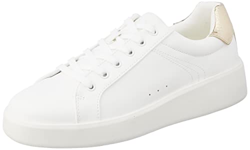 Scarpe da ginnastica ONLY ONLSOUL-4 PU Sneaker, Scarpe da Ginnastica Donna, White Detail W Gold, 40 EU