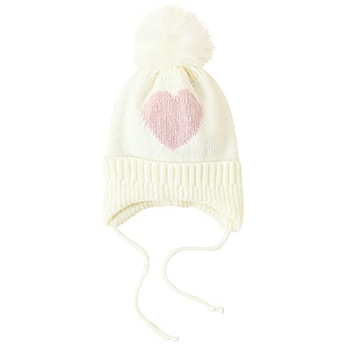 FGUUTYM Jersey con patrón de amor sombrero cálido sombrero orejas moda unisex punto invierno proteger gorras niño niña (blanco, talla única), Blanco, Talla única