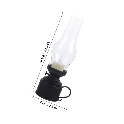 Lámpara de vela LED retro negra para viento en camping y salones 2