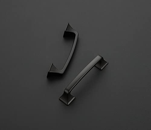 Image of Ravinte Matte Black Square Foot Arch Cabinet Pulls 3-3 /4 Inch 15 Pack