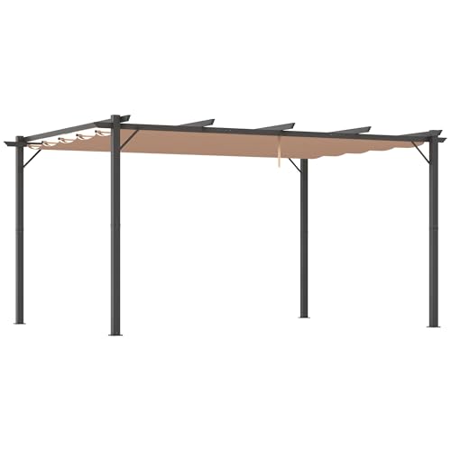 Outsunny Pergola Pavillon mit einstellbarem Stoffdach 3 x 4 m...