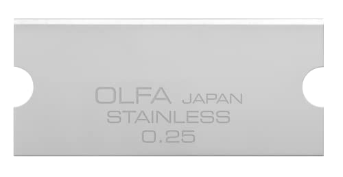 OLFA 40mm Lames racloir acier inoxydable, 6 lames (GSB-2S/6B)