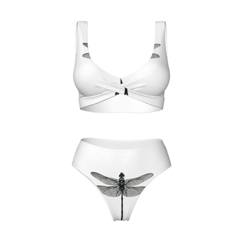 Bikini triangle motif libellule - Maillot de bain deux pièces femme pour la plage - 5