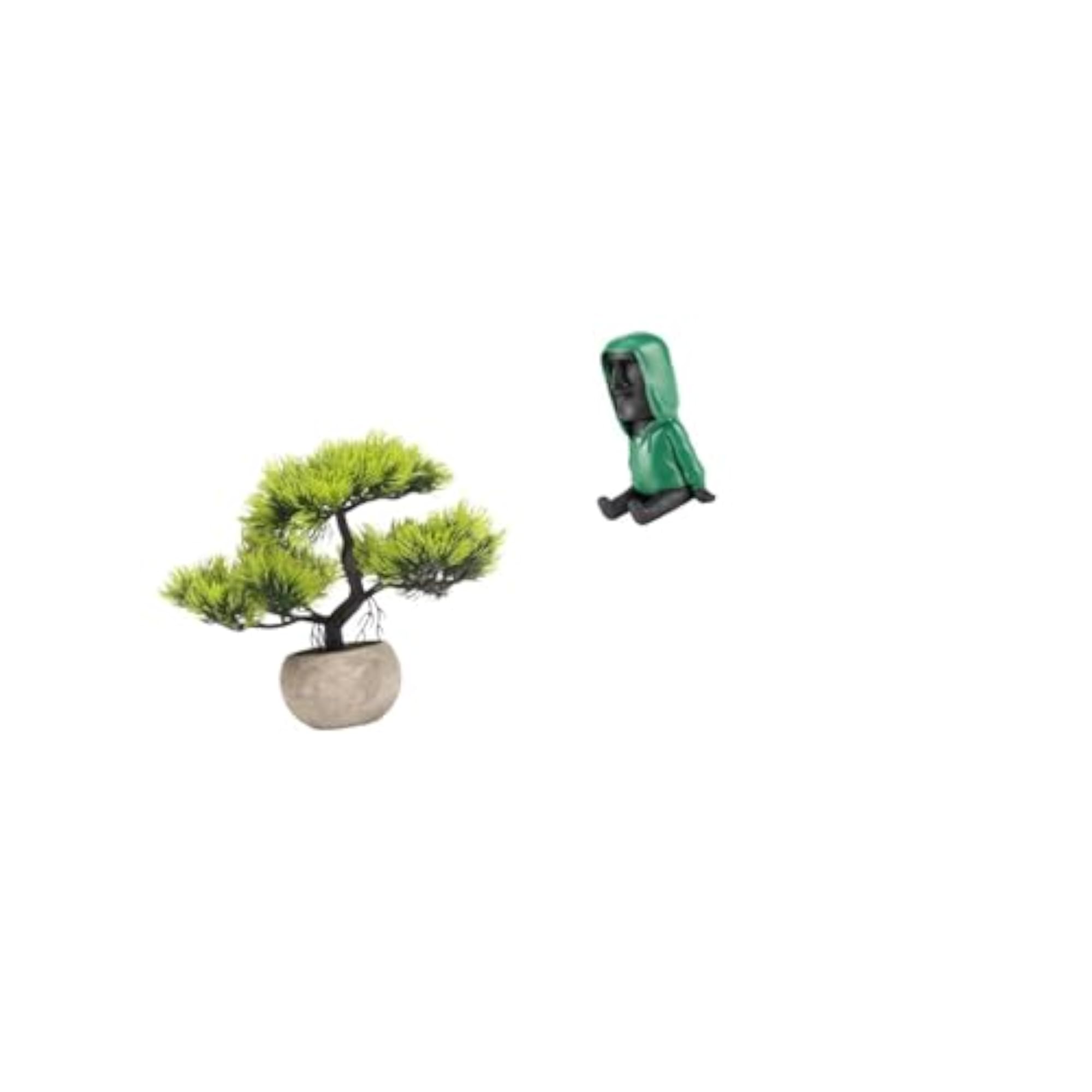 Artificial Bonsai Tree Easter Island Head Statue