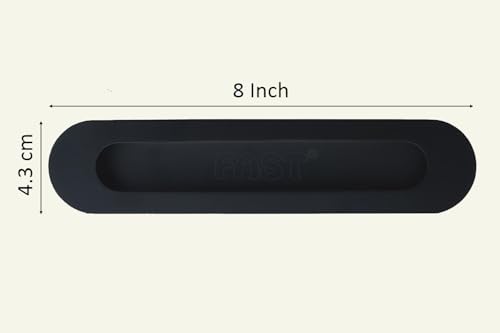 Image of FAST CSH03 Stainless Steel Black Architechral Cabinet Concealed Sliding Door Handle for Wardrobe & Cupboard Doors. (8 INCH)