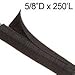 F6 Woven Wrap 5/8In, 250Ft, Black