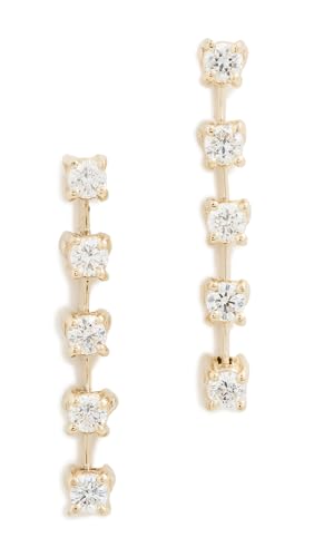 Zoe Chicco Women's 14k Gold Prong Dash Tennis 5 Drop Diamond Earrings