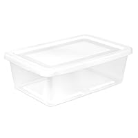 Sterilite Storage Box, Stackable Bin with Lid, Plastic Container to Organize Shoes and Crafts on Closet Shelves