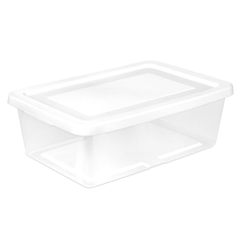 Image of Sterilite Storage Box Stackable Tote, White, 12 Quart, 60 Pack