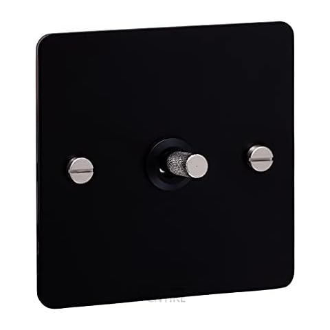 1g Matt Black Metal Toggle Switch - Steel Cover