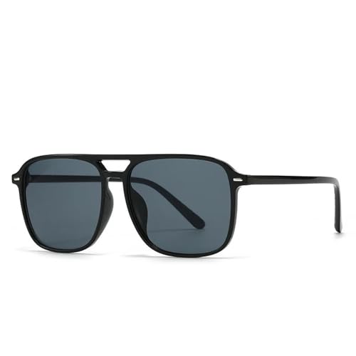 Double Bridge Vintage Thin Big Frame Sunglasses for Women Men Male Luxury Punk