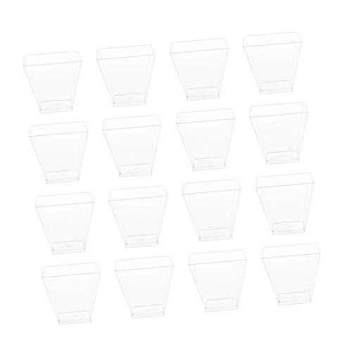 ノーブランド品 50個 透明硬質プラスチック製トラペゾイド型デザートカップ 入り 使い捨てパーティーデザート アペザーカップ ムース プリン スムー