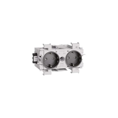 Base schuko ecoline doble negro para salones modernos 2