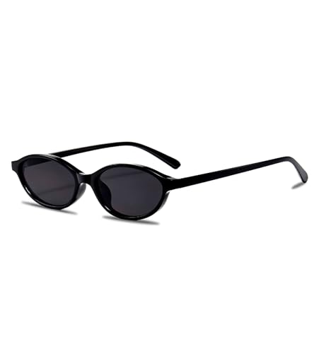 Oval Cat Eye Sunglasses for Women 90s Retro Narrow Small Shades