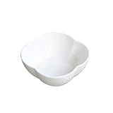 REEEDOM Pure White Ceramic Bowl, Household Plum-Shaped Fruit Salad Bowl Tableware,Large Capacity Nor