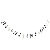AKOOSY Musik Themenparty Dekobanner Satz mit Notengirlande aus Umweltfreundlichem Material Vielseitige Partydeko für Innen und Außen Geeignet für Hochzeiten und Konzerte