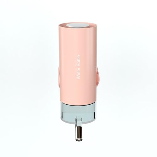 HongzyFirm ペット用ウォーターボトル 給水ボウル ケージ付き 500ml/700ml 犬猫兼用 大容量 自動給水器 スタイリッシュ ダークブルー 球形 大容量 吊り下げ式 (ピンク,L)
