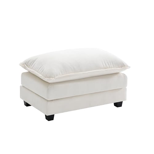 Image of Ihanherry Ottoman for Modular Sectional Cloud Sofa, Chenille Deep Seat Couch for Apartment, Living Room and Bedroom, Beige