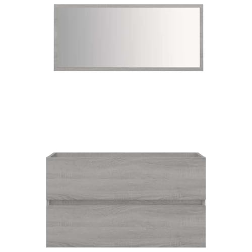 vidaXL Ensemble de Meubles de Salle de Bain 2 pcs Sonoma Gris, Armoire d'évier, Armoire de Salle de Bain, unité d'évier de Salle de Bain