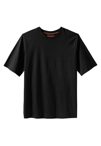 Boulder Creek by Kingsize Men's Big & Tall Heavyweight Jersey Crewneck T-Shirt - 3XL, Black