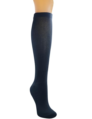 Yomandamor Women's Non-binding Cotton Knee-Hi Diabetic Socks Boot Socks with Cushion Sole and Seamless Toe,4 Pairs L Size4