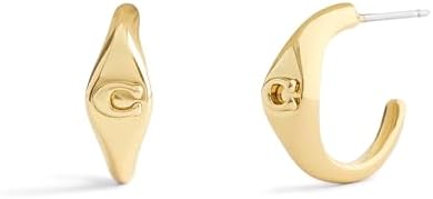 COACH Jewelry Women's Signature Signet Huggie Earrings