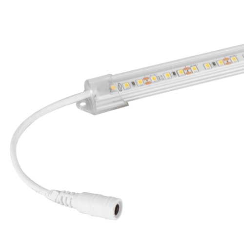 TOT ELECTRIC 2PZ Striscia led 12V 1m con profilo barra luminosa lampada sottopensile in alluminio luce cucina armadio mensole copaertura Trasparente Luce Calda