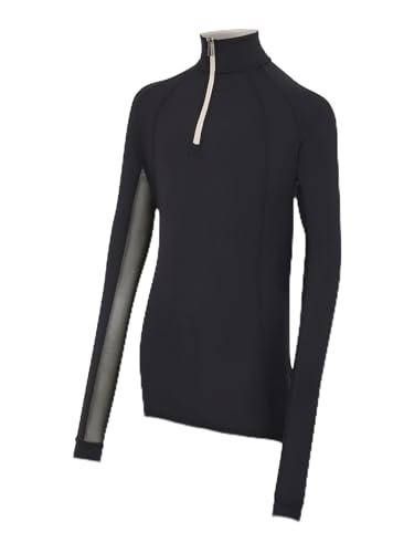 LeMieux Young Rider Hope Lightweight Base Layer - UV30+ Cooling Under Layer - Ventilated Childrens Riding Top - Black - 13-14years